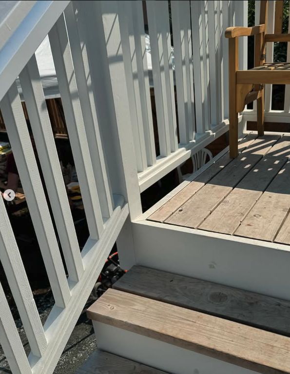 Outside stairway framing and rails